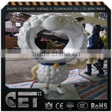 Cartoon Figure fiberglass sheep statue shopping mall opening equipment