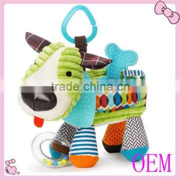 Colorful Plush Baby education Toy Plush Dog Toys with BB Sound