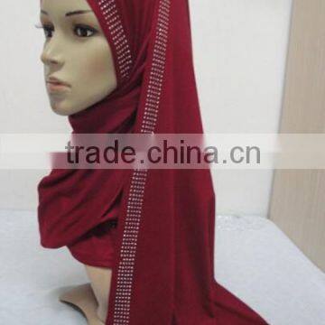 JL072 Latest Cotton Jersey Scarf With Rhinestones photo-6