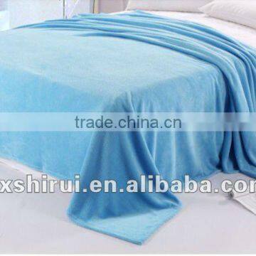 100% polyester soft plain coral fleece blanket