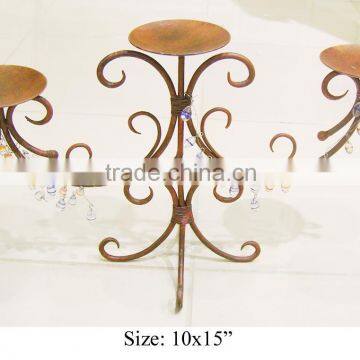 wrough iron candle holder, cheap candle holder, iron table top candle holder