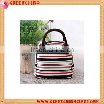Custom LOGO Fashion Stripe Tote Oxford Lunch Bag Wholesale
