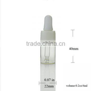 6ml Clear Portable Refillable Pharmacy Glass Bottles With Glass Droppers