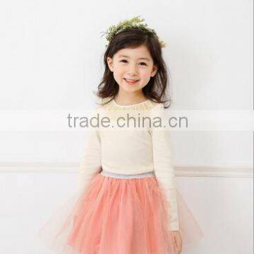 2016 children girl lace long sleeves basics t-shirt