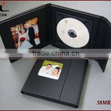 PU Leather Wedding CD DVD Disc Case Holder Box Cover,2Picture 1Disc