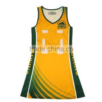 Custom 100% polyester sublimation netball jersey
