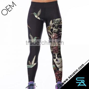 Demons Print Black Leggings Tights