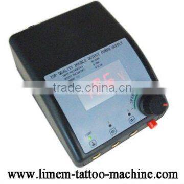 Top LCD DUAL Digital Tattoo Power Supply source + Plug Supply