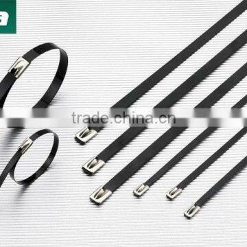 self locking pvc plastic covered coated stainess steel cable tie