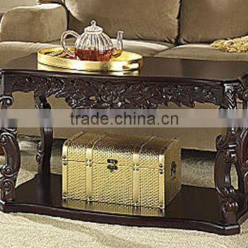 Stocklots furniture Hand carved coffee table,solid wood curved antique console table