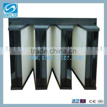 V-bank mini-pleat high volume hepa filter