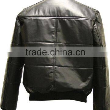 Mens Leather Look Motorcycle Rider Bomber Jacket photo-2
