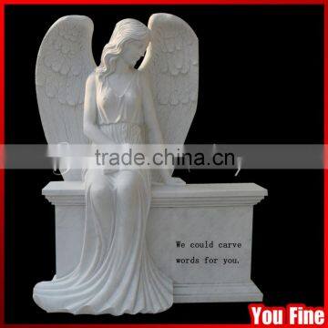 Angel Mabrle Granite Memorial White Granite Cross Tombstone