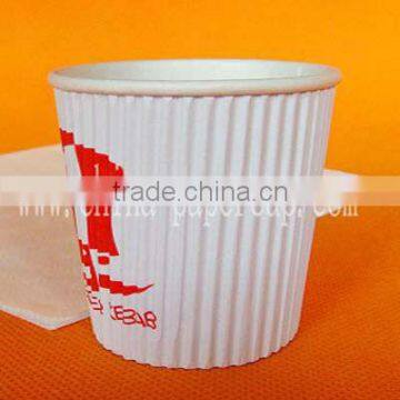 4oz printed small tasting ripple wall double wall advertising paper cup with lid and stirrer