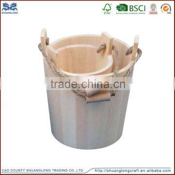 natural wholesale wooden ice barrel bucket wooden planter