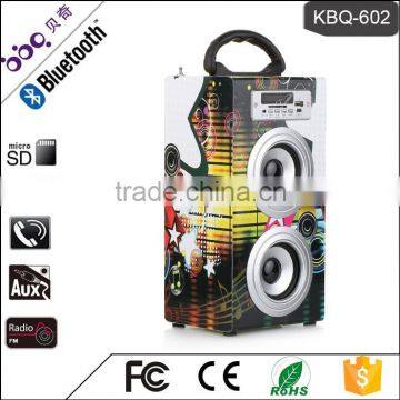 BBQ KBQ-602 1200mAh Zebra10W Wood Body USB SD MMC Card and Radio Bluetooth Furniture Speakers photo-6