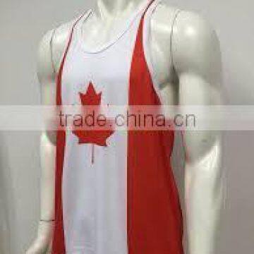 canada falg sublimated singlet red and white tank tops