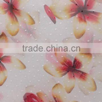 wholesale chiffon fabric flower design 50D polyester chiffon printed fabric