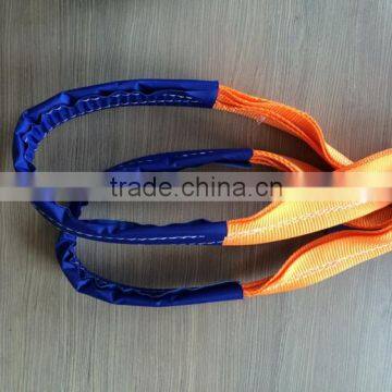 10T heavy-lift Polyester webbing sling with eye hook for lifting cargo