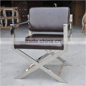High quality genuine leather meeting room chair/Modern design living room furniture leather with metal office chair