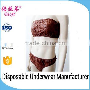 New Arrival Comfortable Disposable Underwear Set Hot Girl Sexy Bra Panty Set Images For Spa