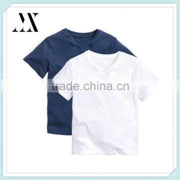 Stretchy and Comfortable 100% Cotton Little Boy's V-neck Short Sleeve T-shirt OEM Wholesale From China Manufacturer