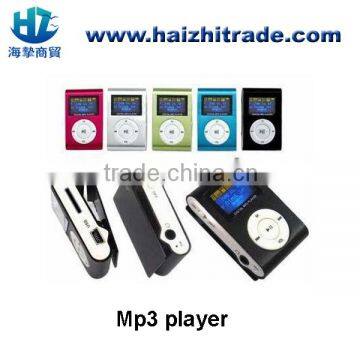 Cheap metal mini clip display screen digital mp3 player with FM radio