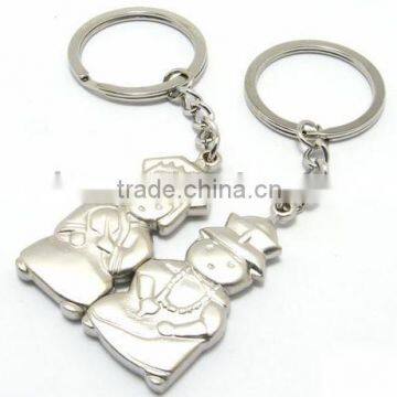 Pair 2 Silver Chinese Emperor Queen Key Chain Ring, Pair 2 Happy Lovers Chinese Emperor Key Chain Ring