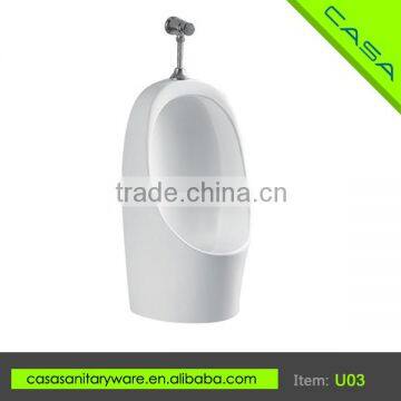 Public gravity flushing waterless corner ceramic wall-hung male used urinals