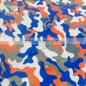 600D polyester waterproof camoflage printed bags fabric with pvc coated