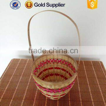 2016 Wholesale New Style Empty Round Bamboo Mesh Fruit Basket With Handle photo-2