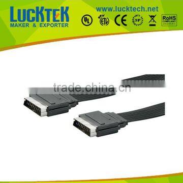 FLAT SCART TO SCART CABLE 21PIN TO 21PIN SCART CABLE