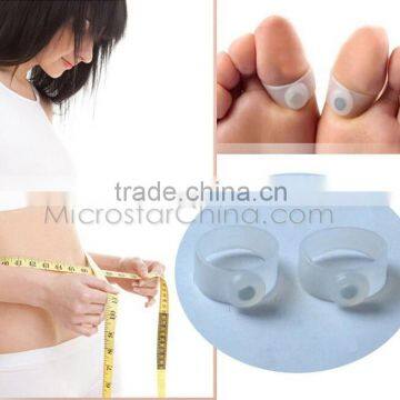 Hot Sale 2Piece Original Practical Magnetic Silicon Foot Massage Toe Ring Weight Loss Slimming Easy Healthy