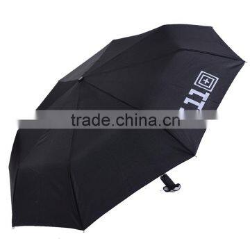 Black Advertising Three Folding Umbrellas for Brand Promotion custom printing umbrella