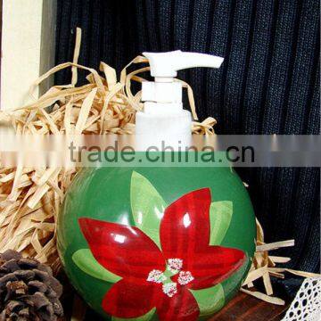 christmas ceramic shampoo soap dispenser