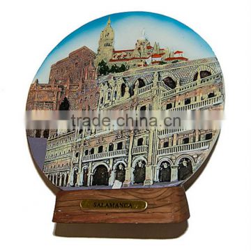 custom souvenir ceramic 3D plate Spain. Salamanca (Diameter 13 cm, Undetachable Stand)