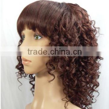 No Tangle Afro Kinky Synthetic Yaki Hair with Full Front Lace Wig