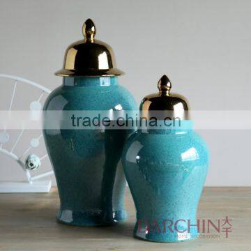 2015 new design Light green decorative large ceramic storage jars for living room decoration                        
                                                Quality Choice