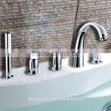 Contemporary Tub Mounted Brass Bath Faucet Set