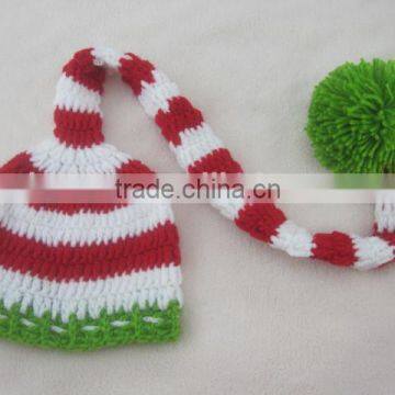 Hand Crochet Baby Hats Wholesale Order Christmas Long Tail Cap Processing and Manufacturing photo-5