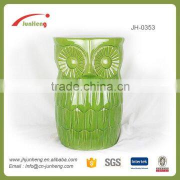 Home & Garden Ceramic Owl Fancy Stool, Ceramic Drum Stool, Antique Ceramic Garden Stool