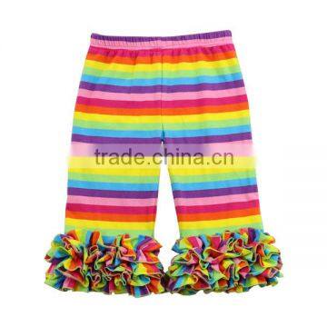 2016 wholesale rainbow ruffle leggings OEM service baby icing leggings baby icing ruffle pants