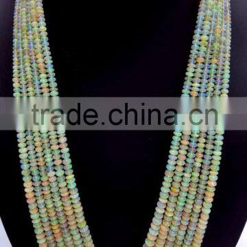 #ANM Top Quality Roundel Plain Beads Strand Ethiopian Opal