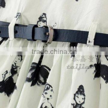 Cotton Print Classic Girls Casual Dresses photo-3