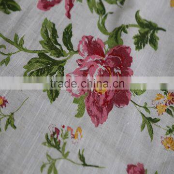 Best selling digital printed pattern linen bedroom window curtain fabric