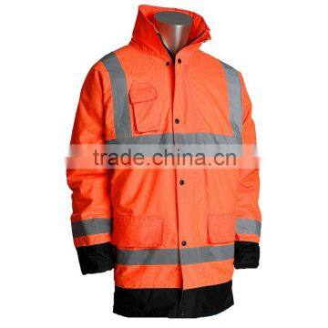 Orange Insulated Winter Coat Hi Vis Safety Workwear