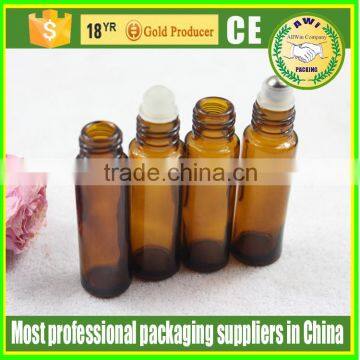 custom 10ml glass roll on bottle with stainless steel roller ball