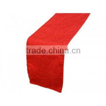 hand lace embroidery red linen table runner