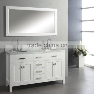 North America Popular Double Sink Solid Wood Bathroom Vanity