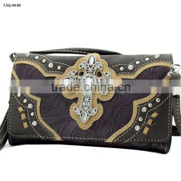 Western women wallets bling cross decorative rhinestone cowgirl wallets